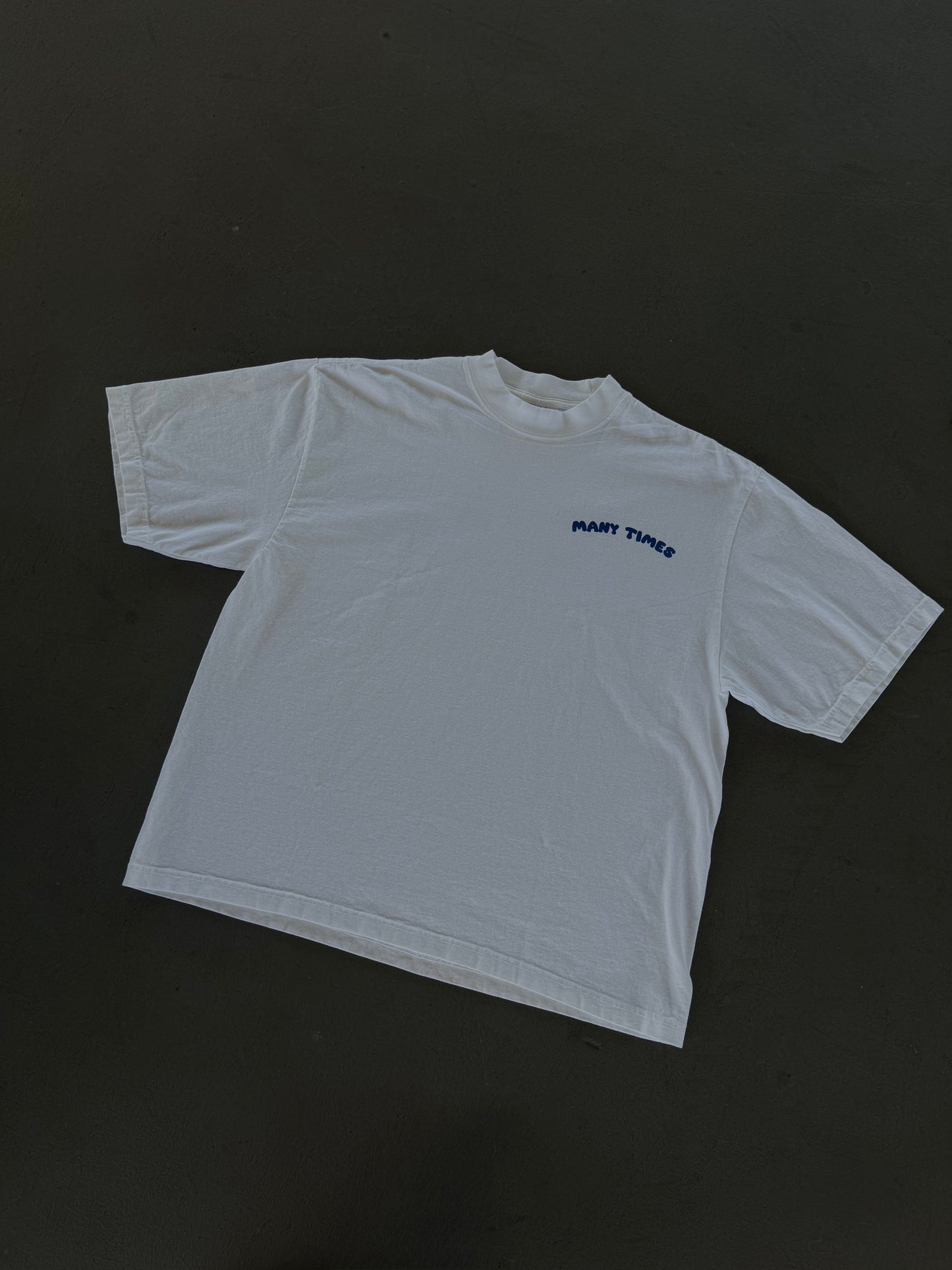 OVERSIZED Oval Tee White & Blue