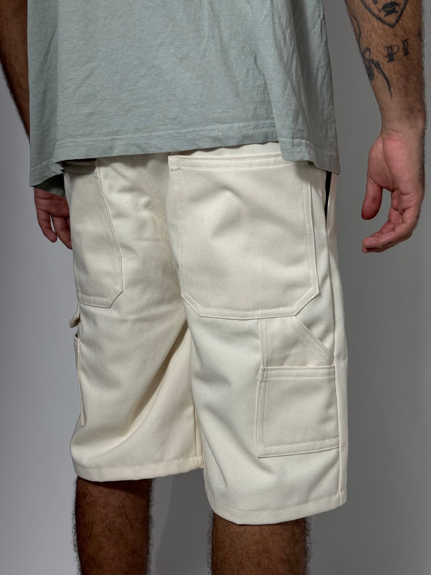 White Carpenter Jorts